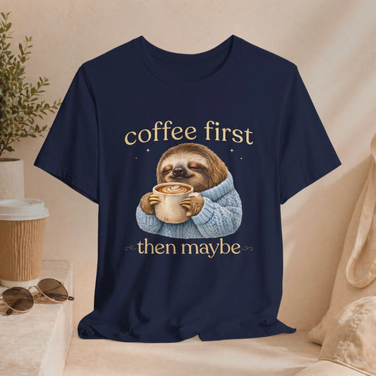 Coffee First Sloth T-Shirt - Boldly Bitter Company