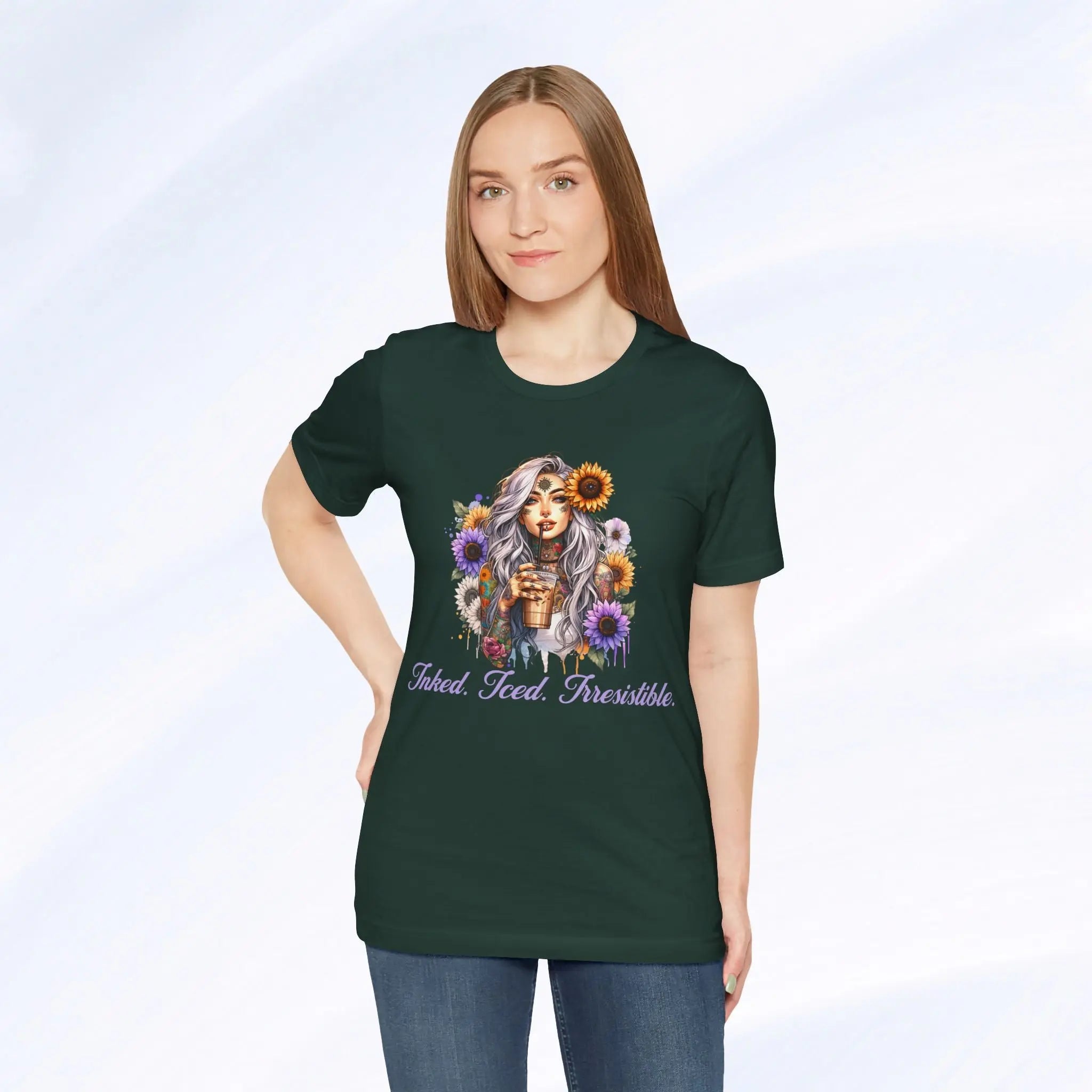 Iced Inked Floral T-shirt Printify