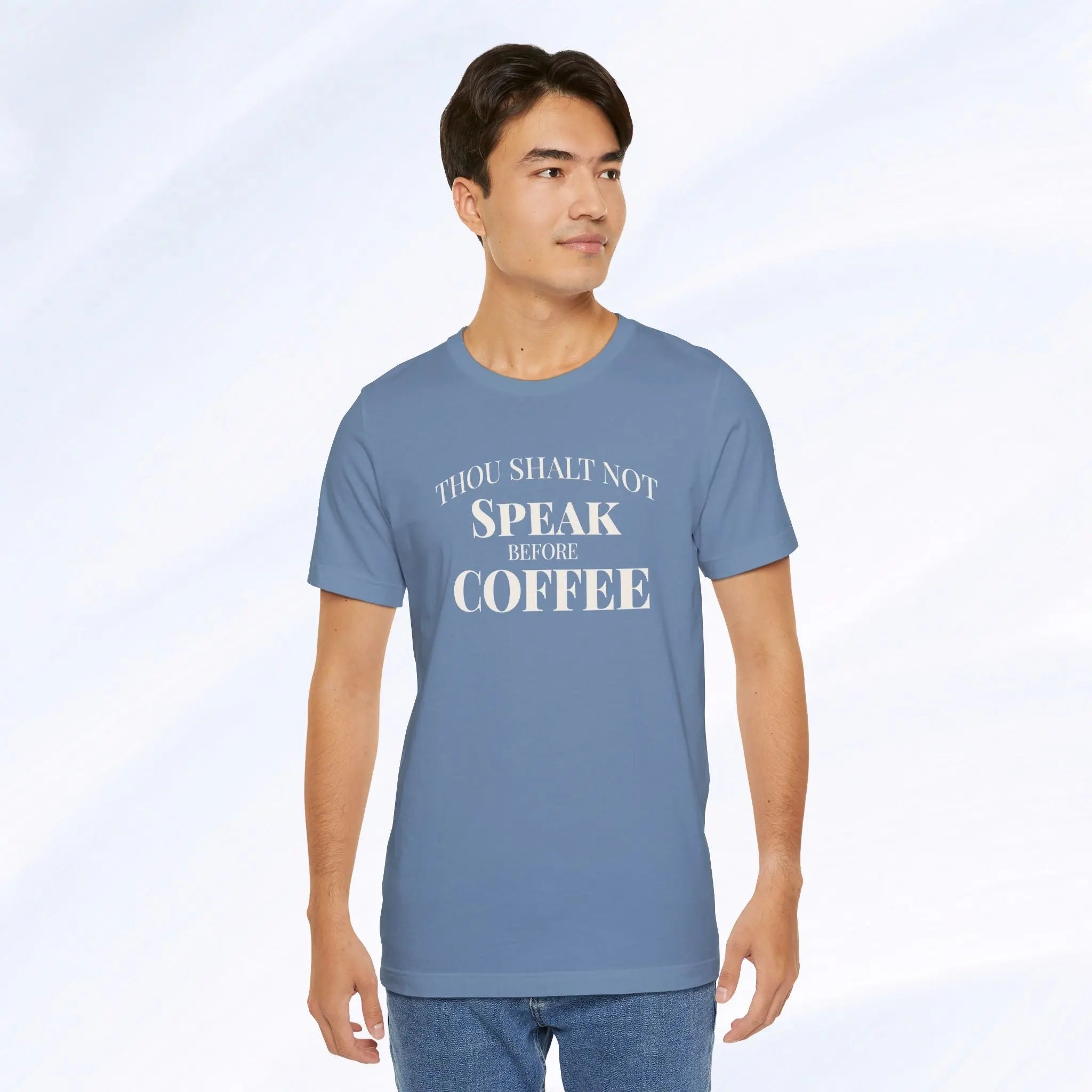 Thou Shalt Not Speak Coffee T-Shirt Printify