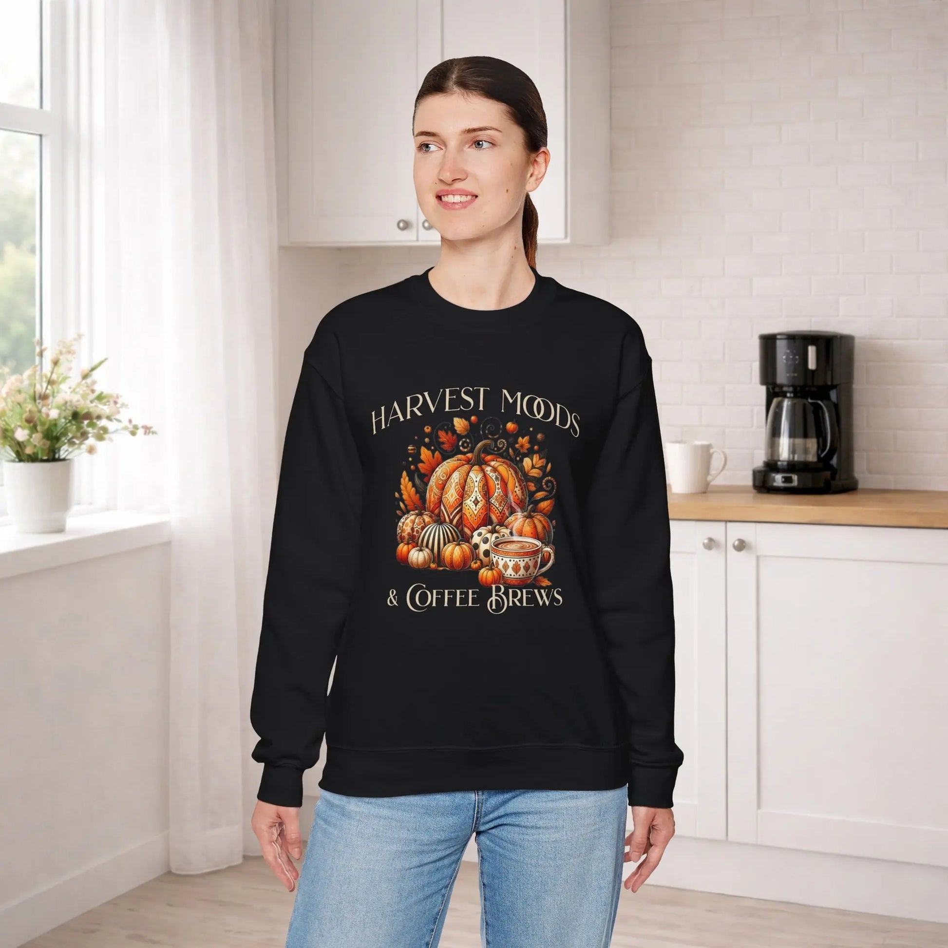 Harvest Moods & Coffee Brews Sweatshirt Printify