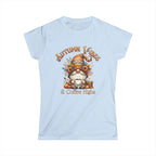 Autumn Vibes T-shirt, Cozy Fall Shirt, Gnome Lover Gift, Seasonal Graphic Tee, Coffee Lovers Apparel, Thanksgiving Outfit Printify