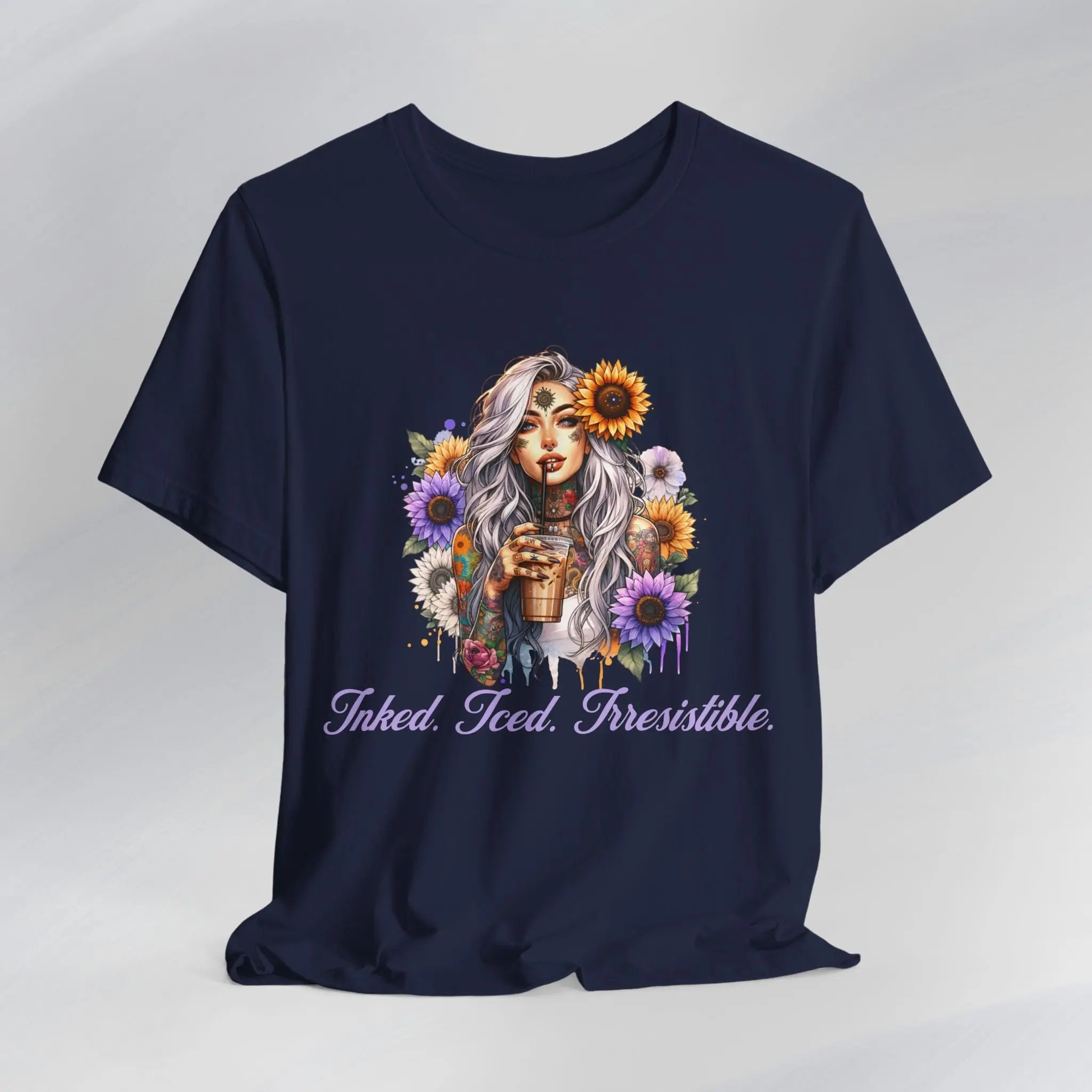 Iced Inked Floral T-shirt Printify