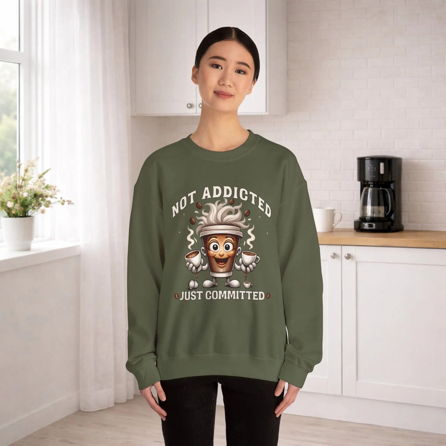 Not Addicted Just Committed Sweatshirt Printify
