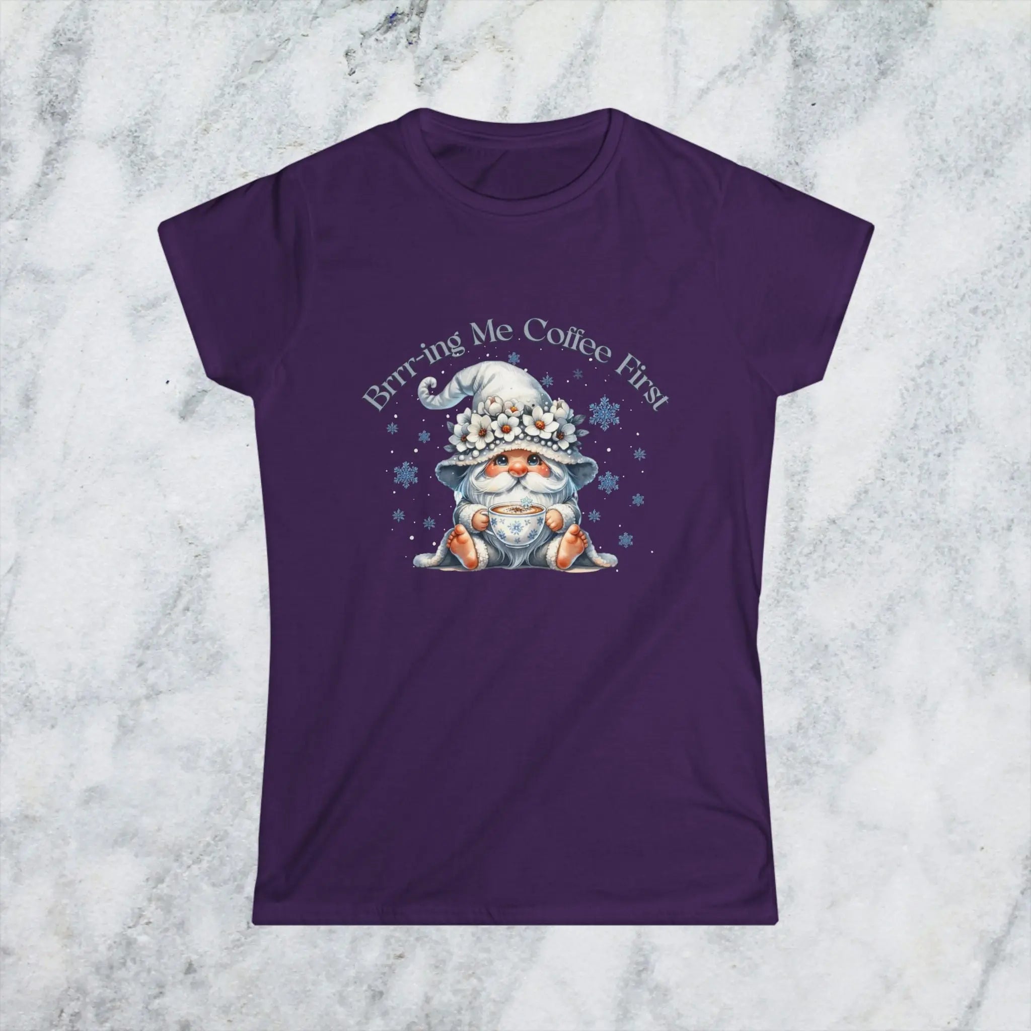 Brr-ing Me Coffee T-Shirt - Cute Gnome Winter Design Printify