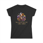 Sun-Kissed Tshirt -  Sass-Fed, Coffee Chilled - Sunflower Tattoo Woman Coffee Tee Printify
