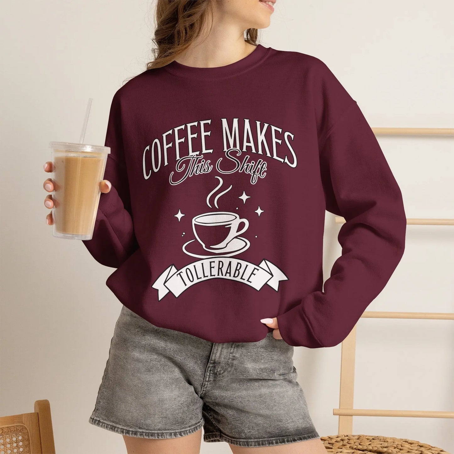Coffee Makes This Shift Tolerable Sweatshirt Printify