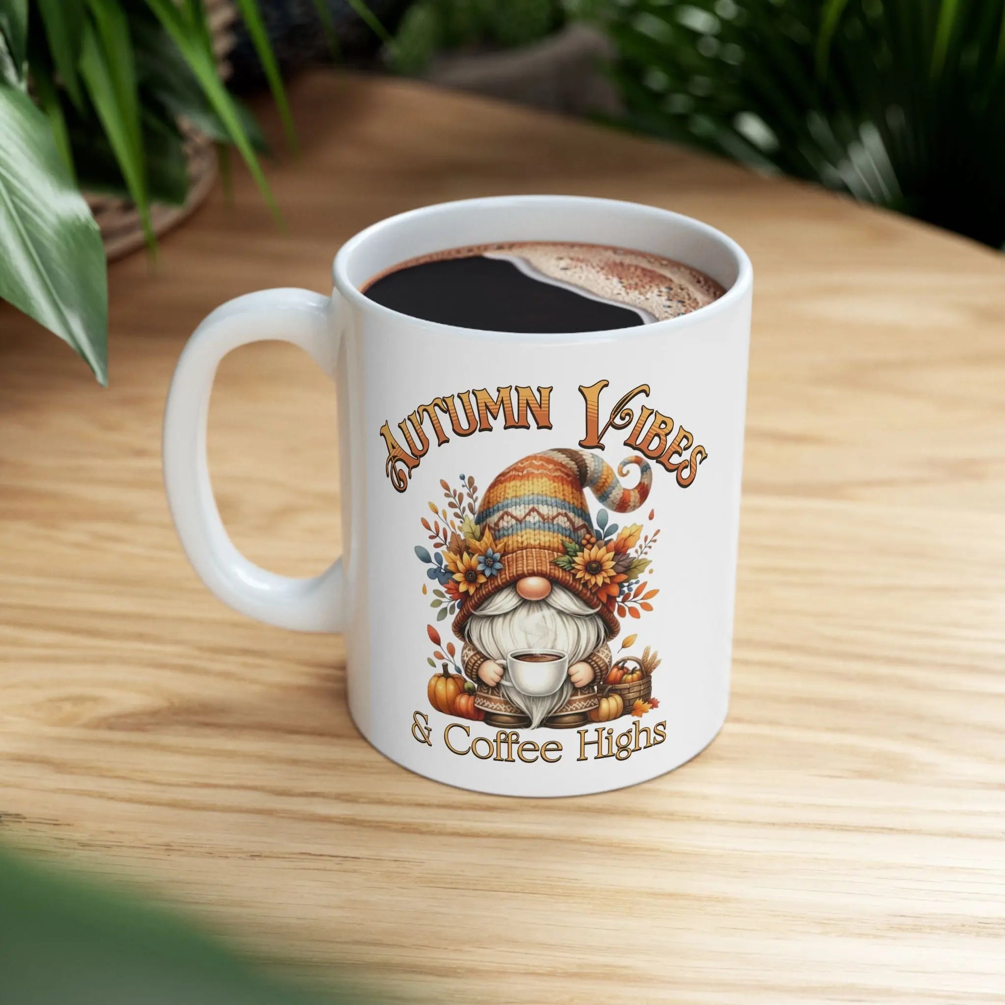 Autumn Vibes Ceramic Mug, Cozy Barn Decor, Fall Coffee Cup, Harvest Gift, Thanksgiving Mug, Warm Holiday Drinkware Printify