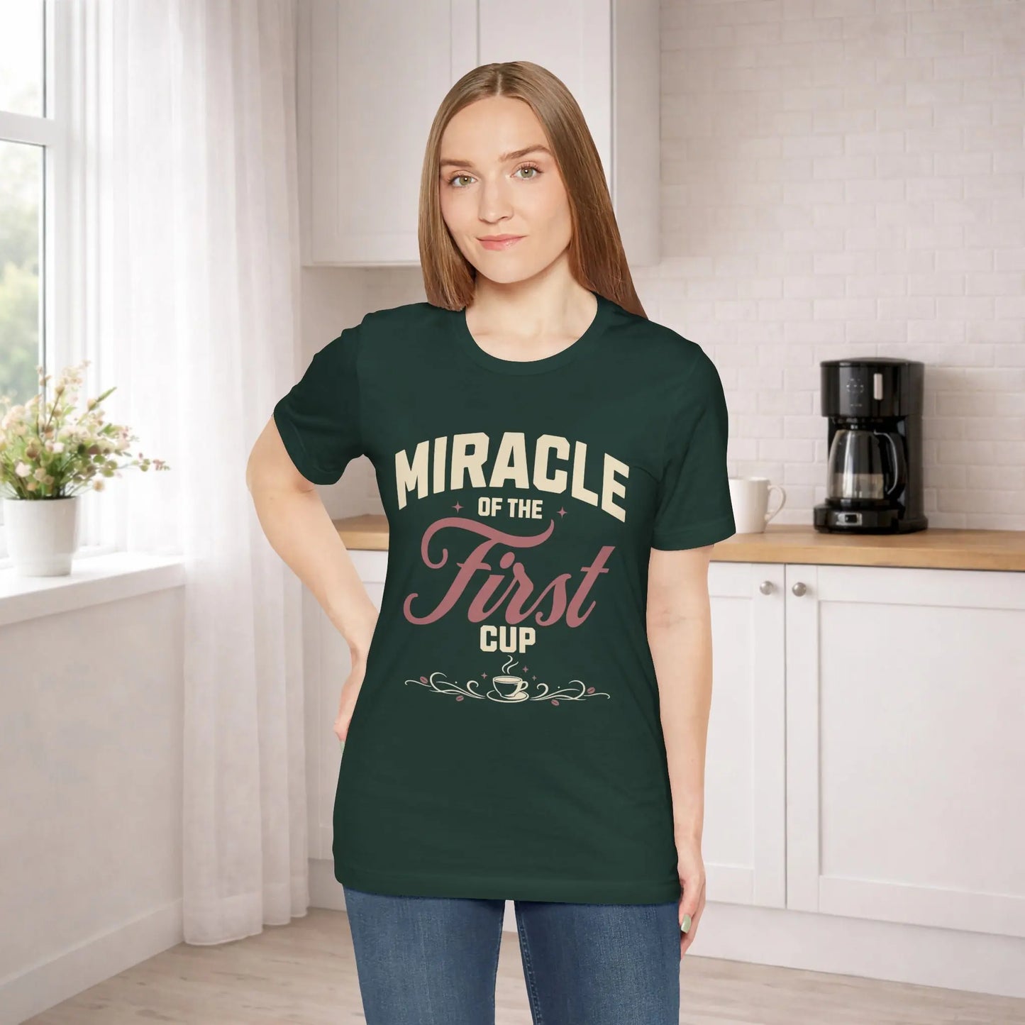 Miracle of First Cup T-Shirt Printify