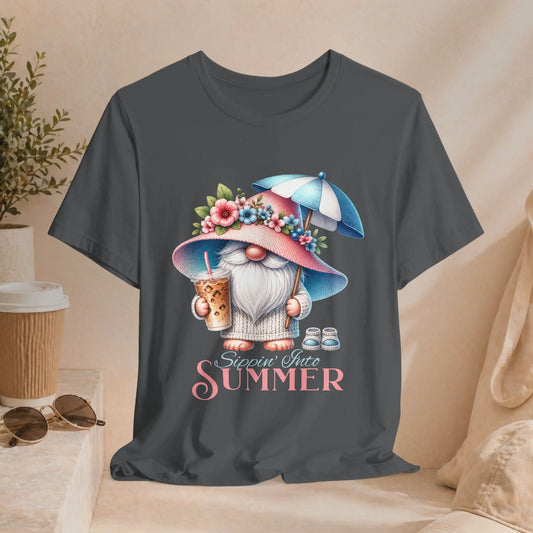 Sippin Into Summer Gnome T-Shirt Printify