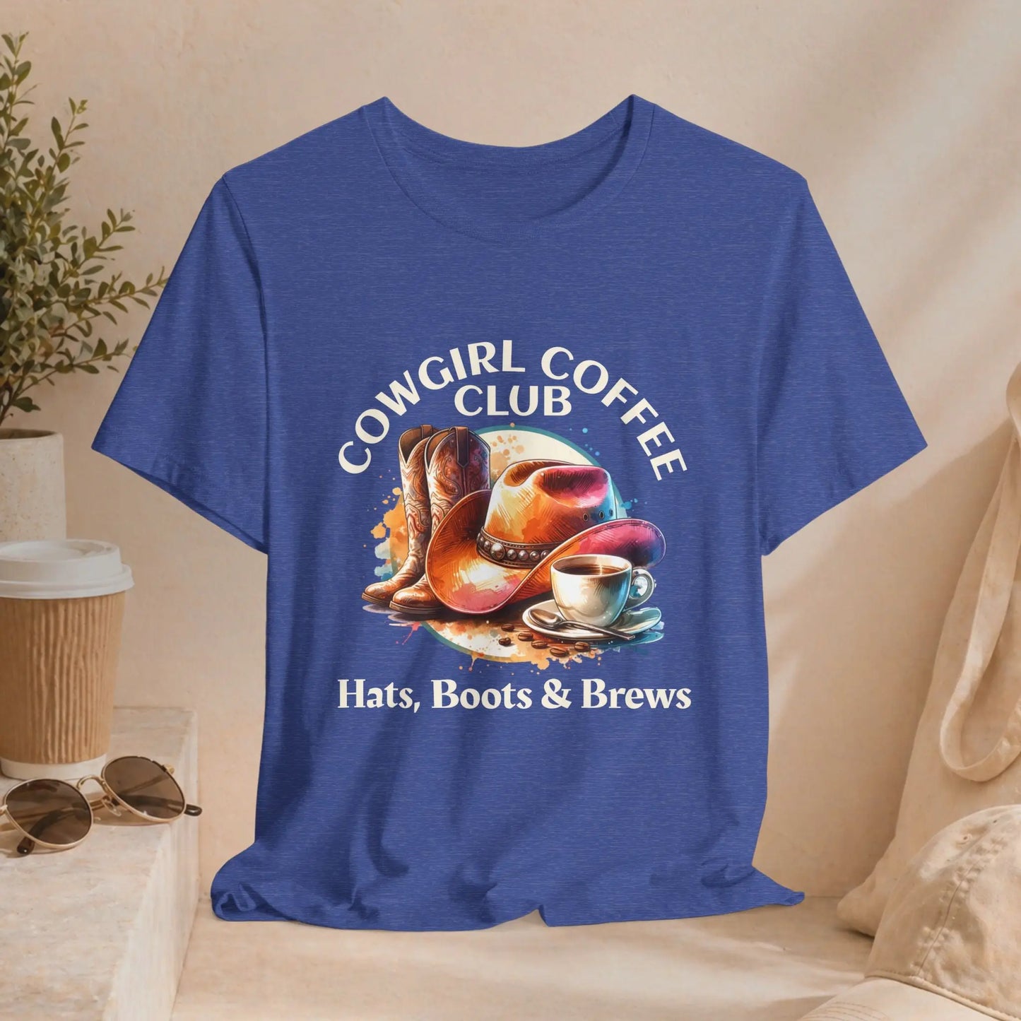 Cowgirl Coffee Club Tee — "Hats, Boots & Brews" - Boldly Bitter Company