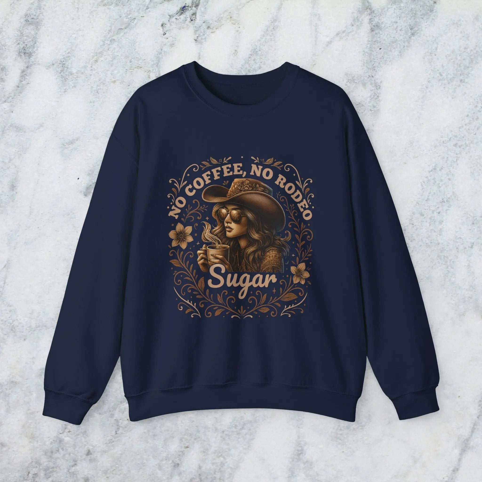 No Coffee No Rodeo Sweatshirt - cute western cowgirl coffee top Printify