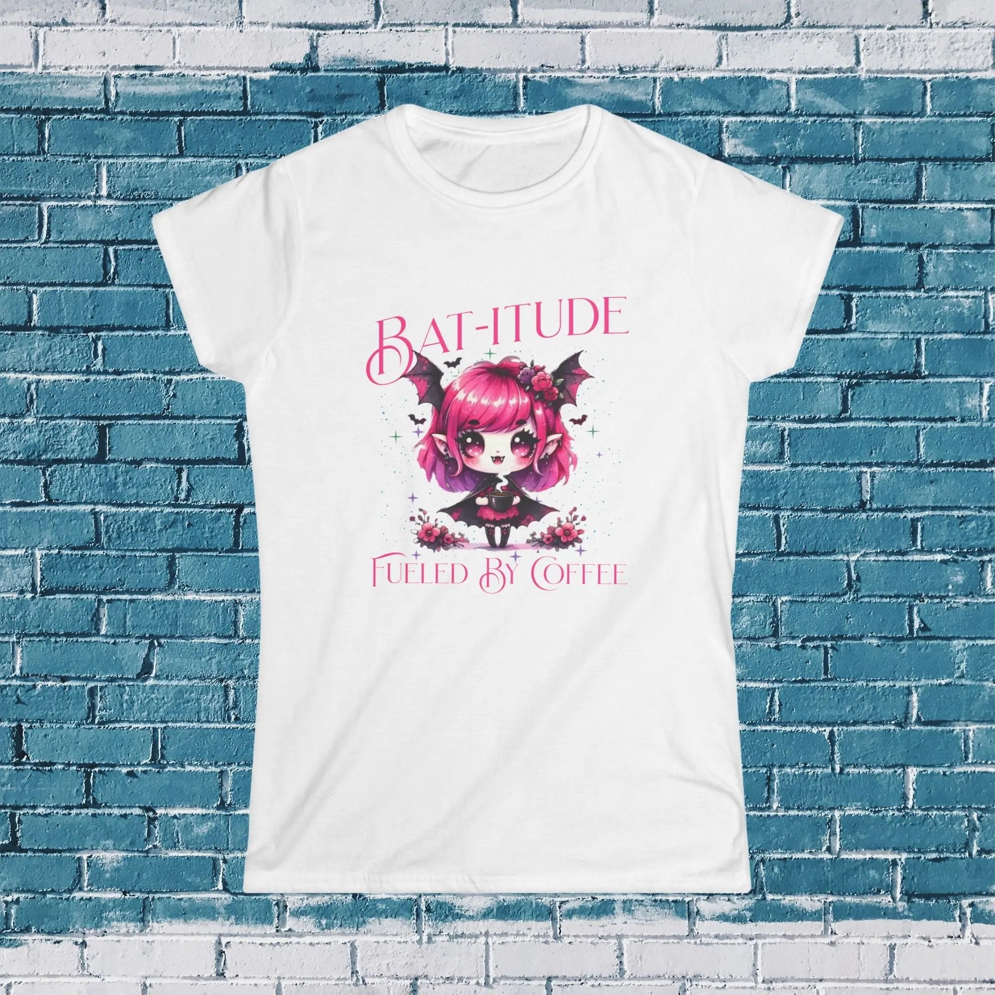 Batitude Tee, Cute Bat Tee, Women's Graphic Shirt, Alternative Fashion Top, Gifts for Goth Girls, Halloween Wear - Boldly Bitter Company