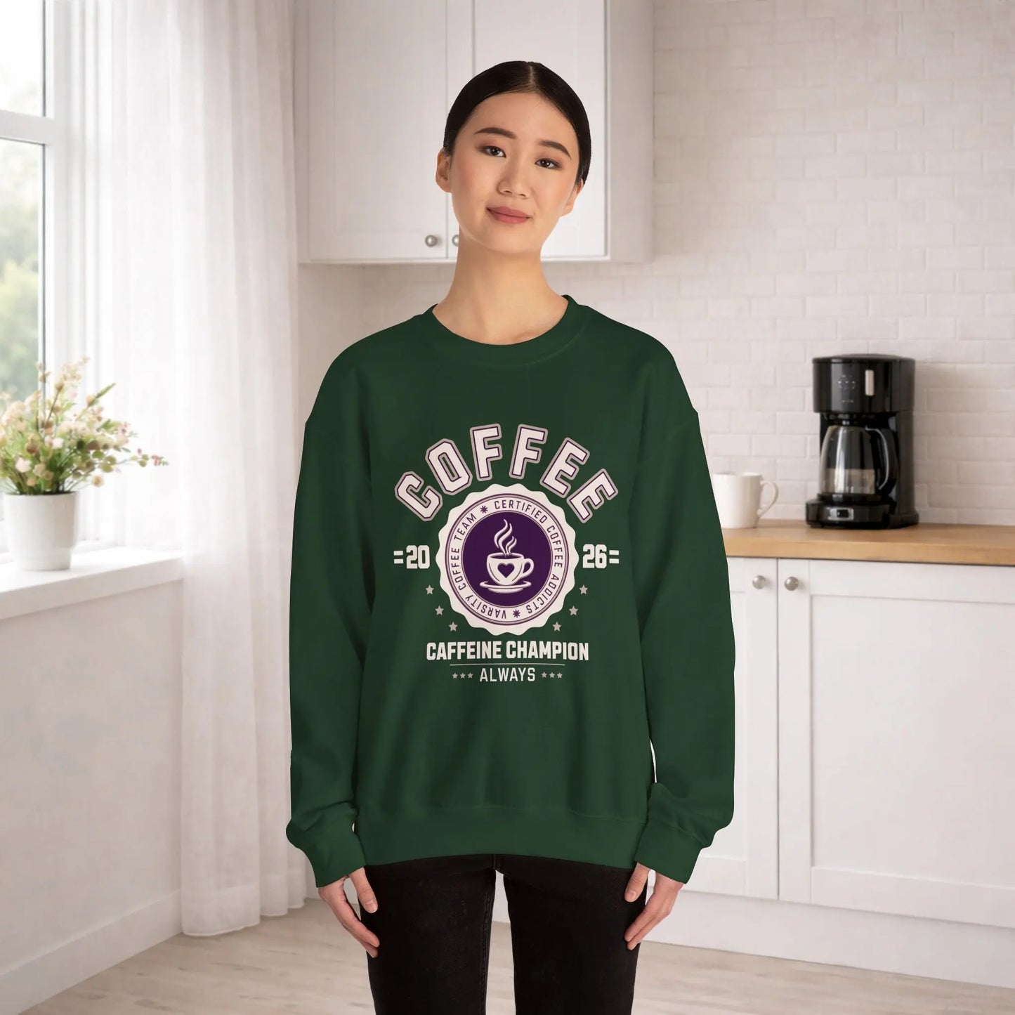 Varsity Coffee Sweatshirt Printify