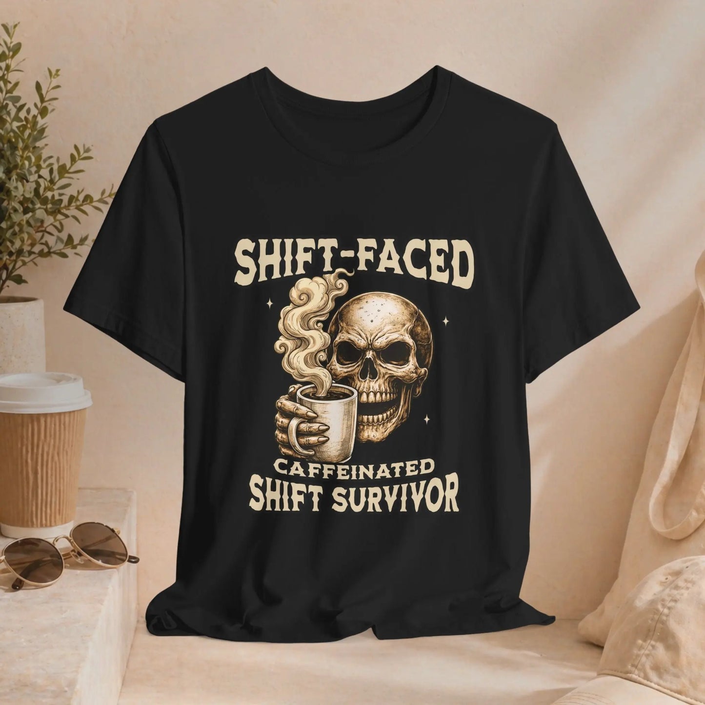 Shift-Faced Caffeinated Shift Survivor Tee - Boldly Bitter Company