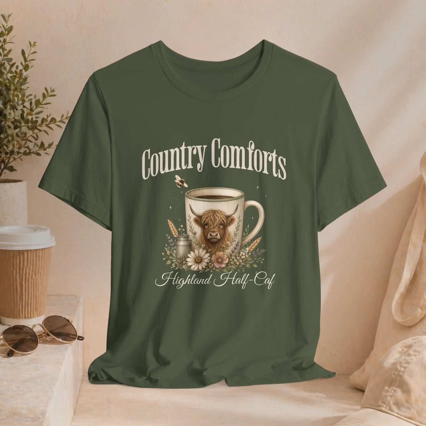Highland Half-Caf Tee Printify