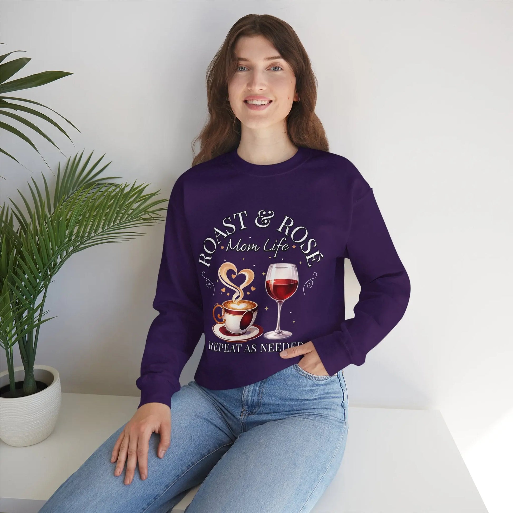 Coffee Wine Mom Life Sweatshirt Printify