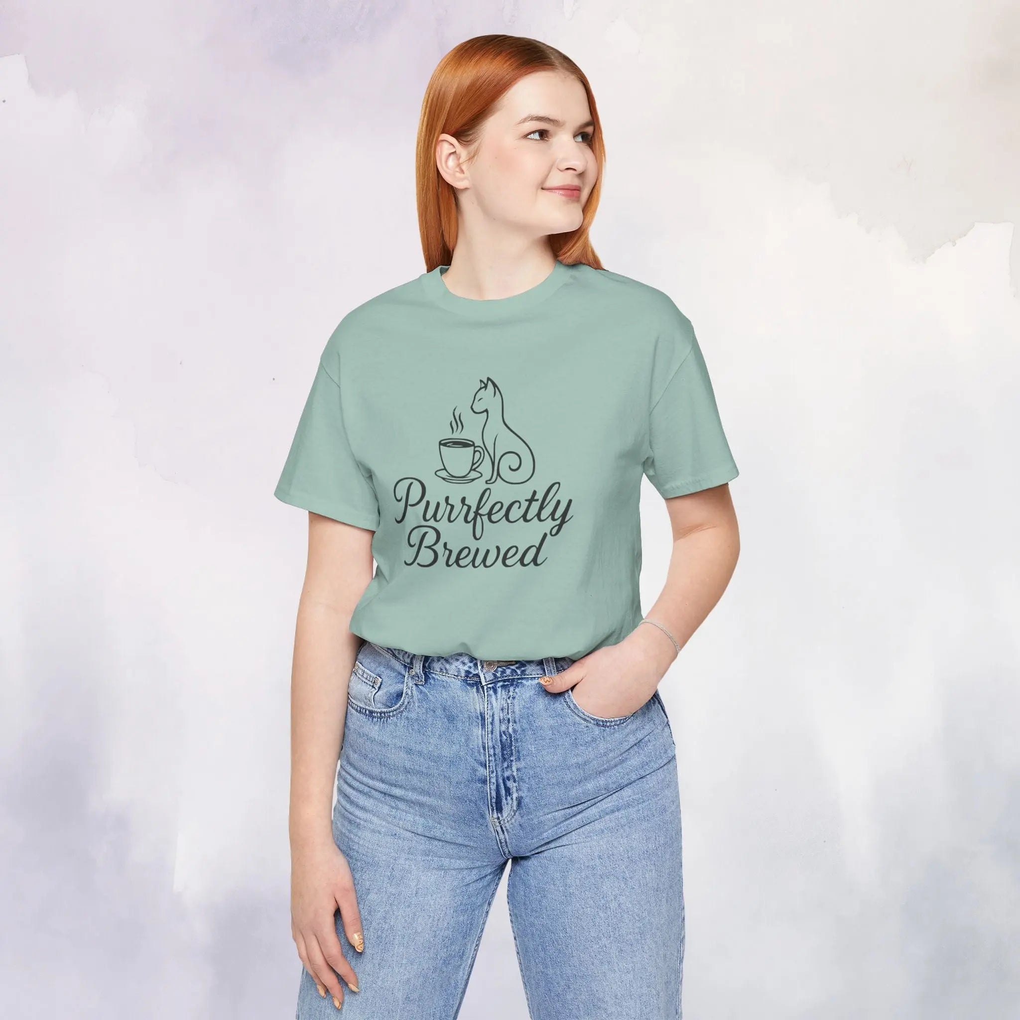 Purrfectly Brewed Cat Coffee Tee Printify