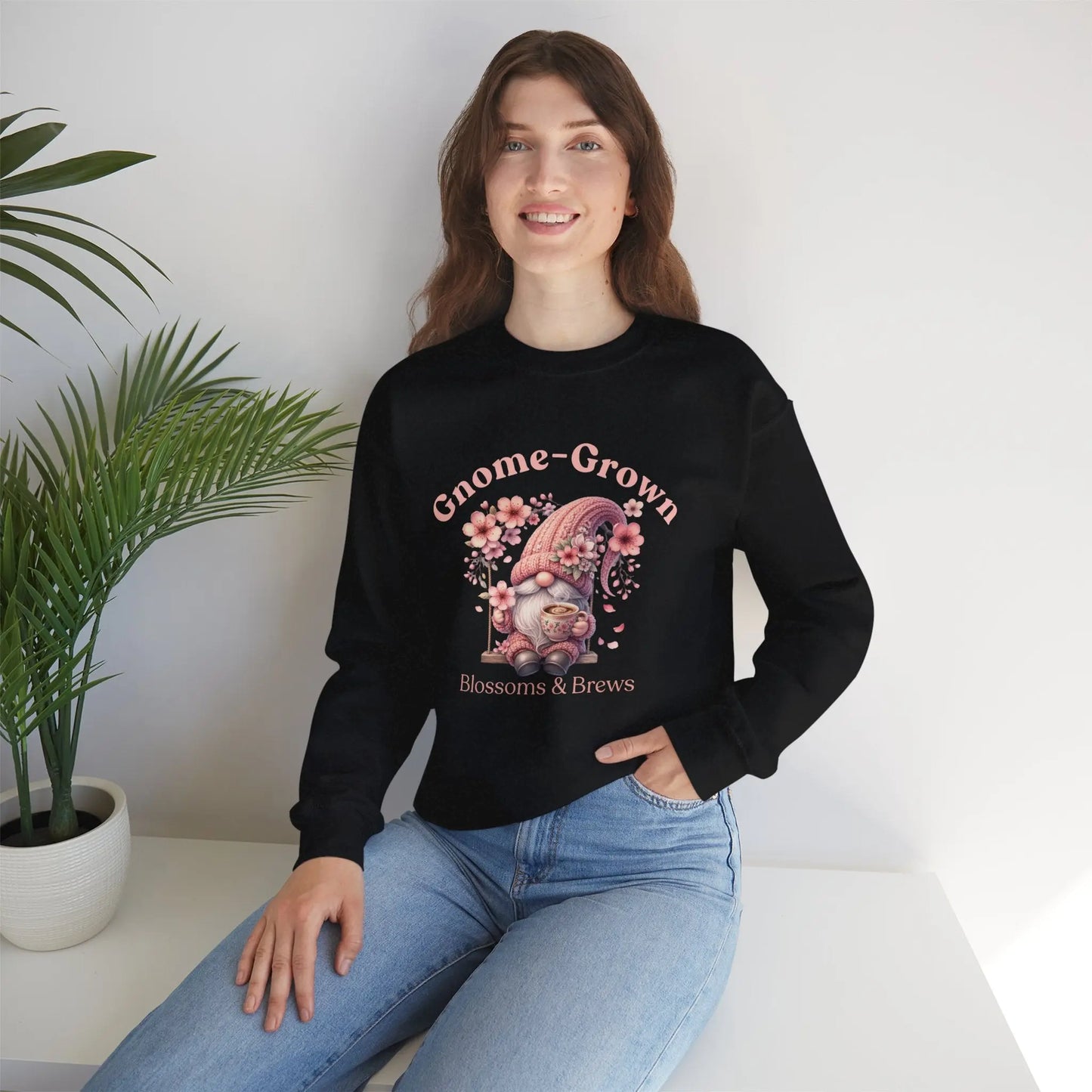 Gnome-Grown Blossoms & Brews Sweatshirt Printify