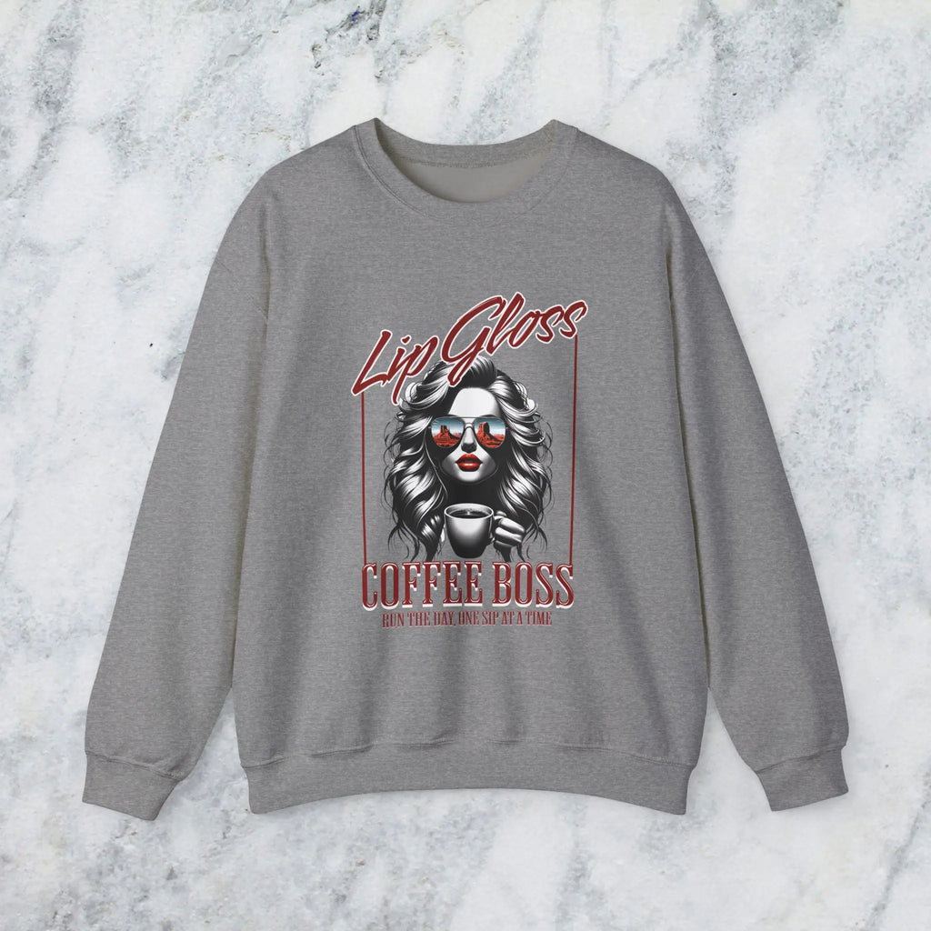 Lip Gloss Coffee Boss Sweatshirt Printify