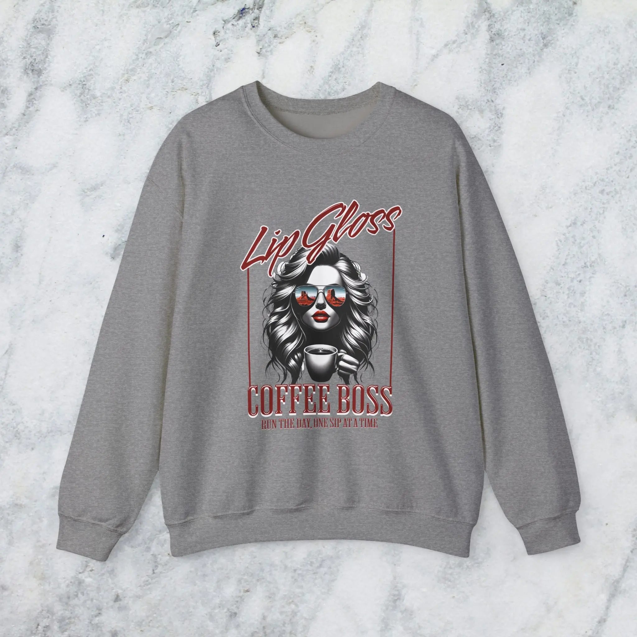 Lip Gloss Coffee Boss Sweatshirt Printify