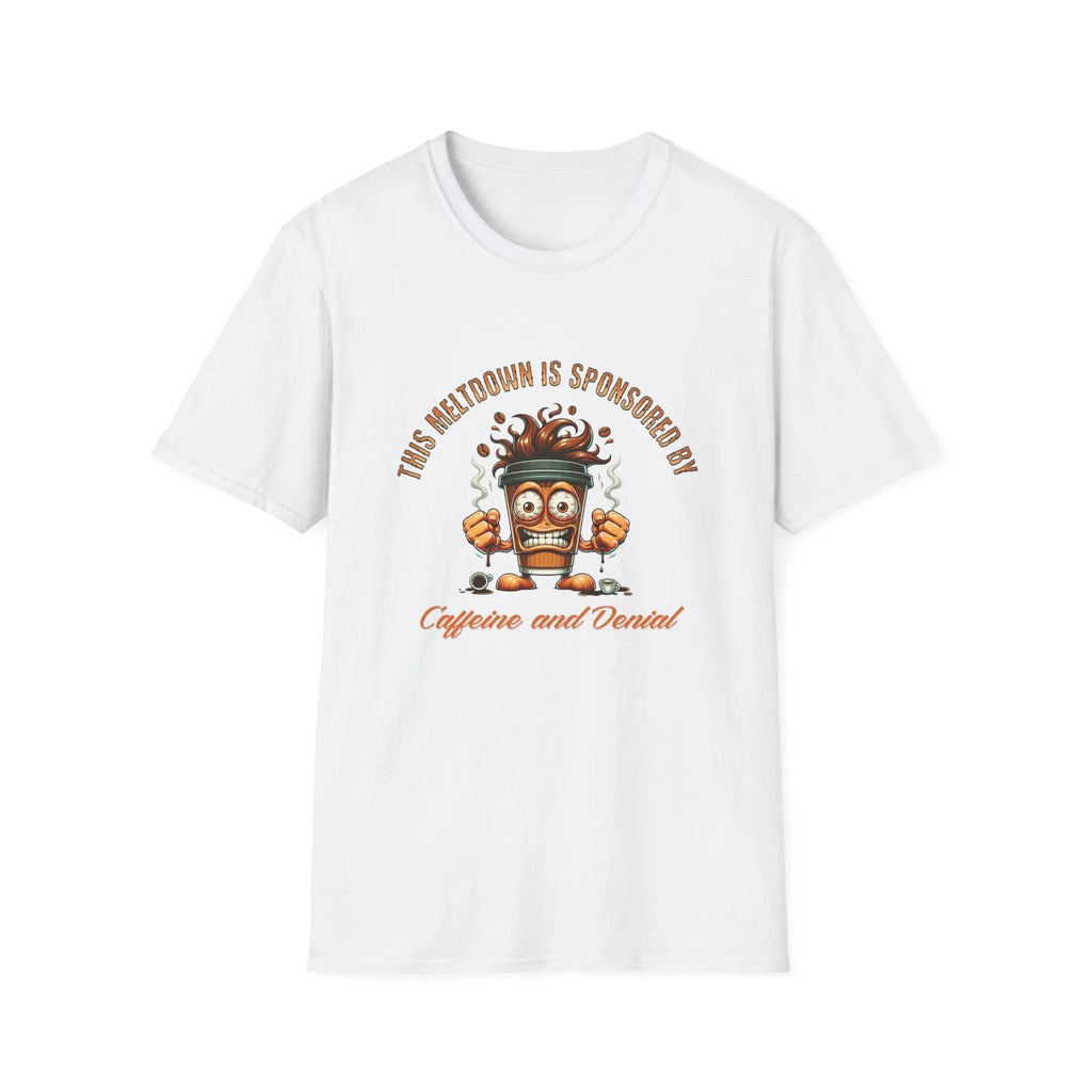 Caffeine and Denial T-Shirt - Boldly Bitter Company