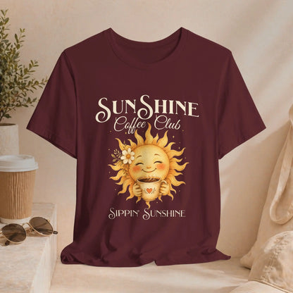 Sunshine Coffee Club Tee — "Sippin' Sunshine" Graphic T-Shirt Printify