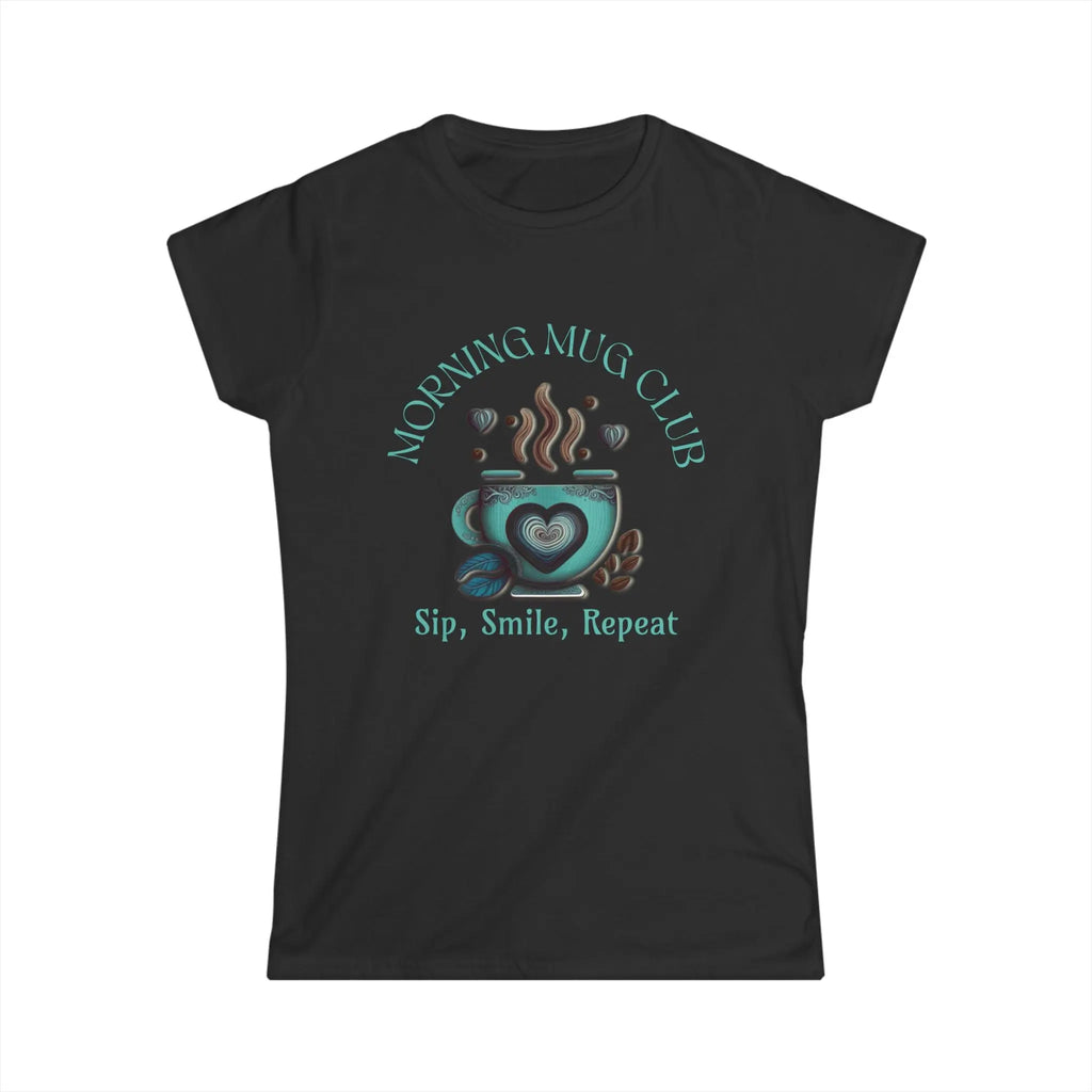 Sip, Smile, Repeat Tshirt - Morning Mug Club - Boho Style Coffee Mug Tee Printify
