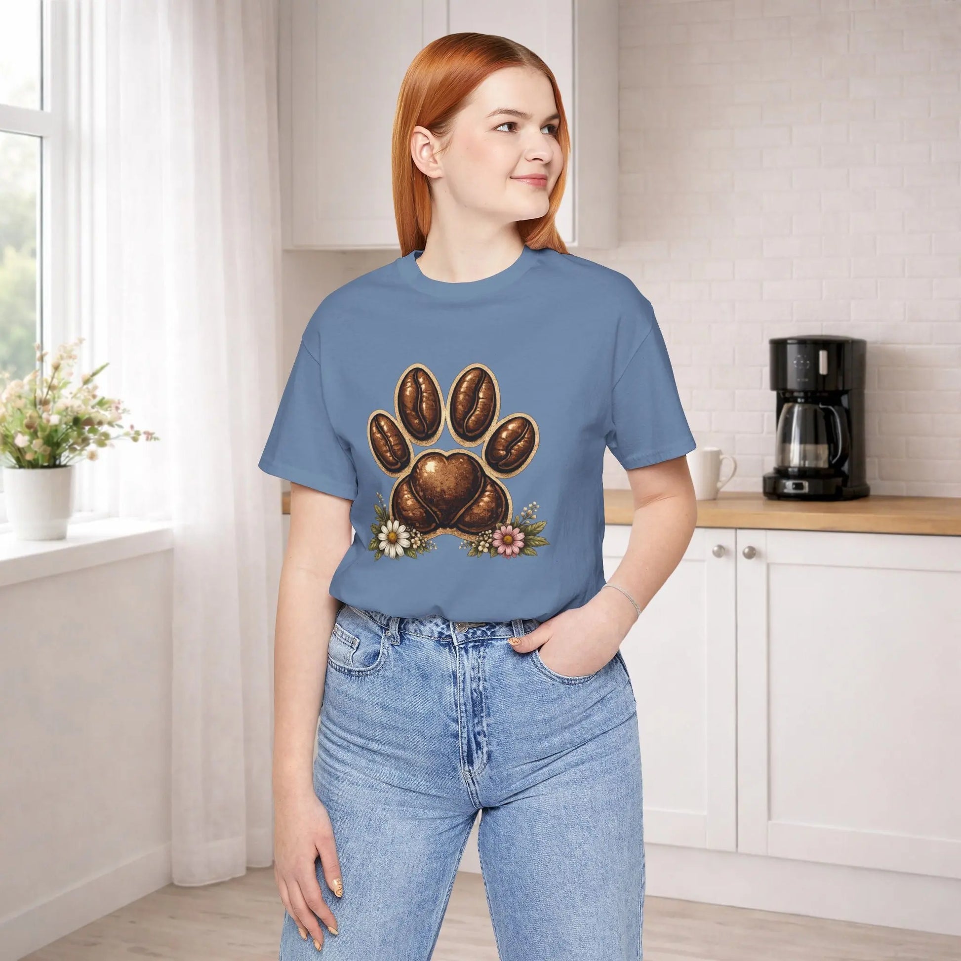 Coffee Paw T-Shirt Printify