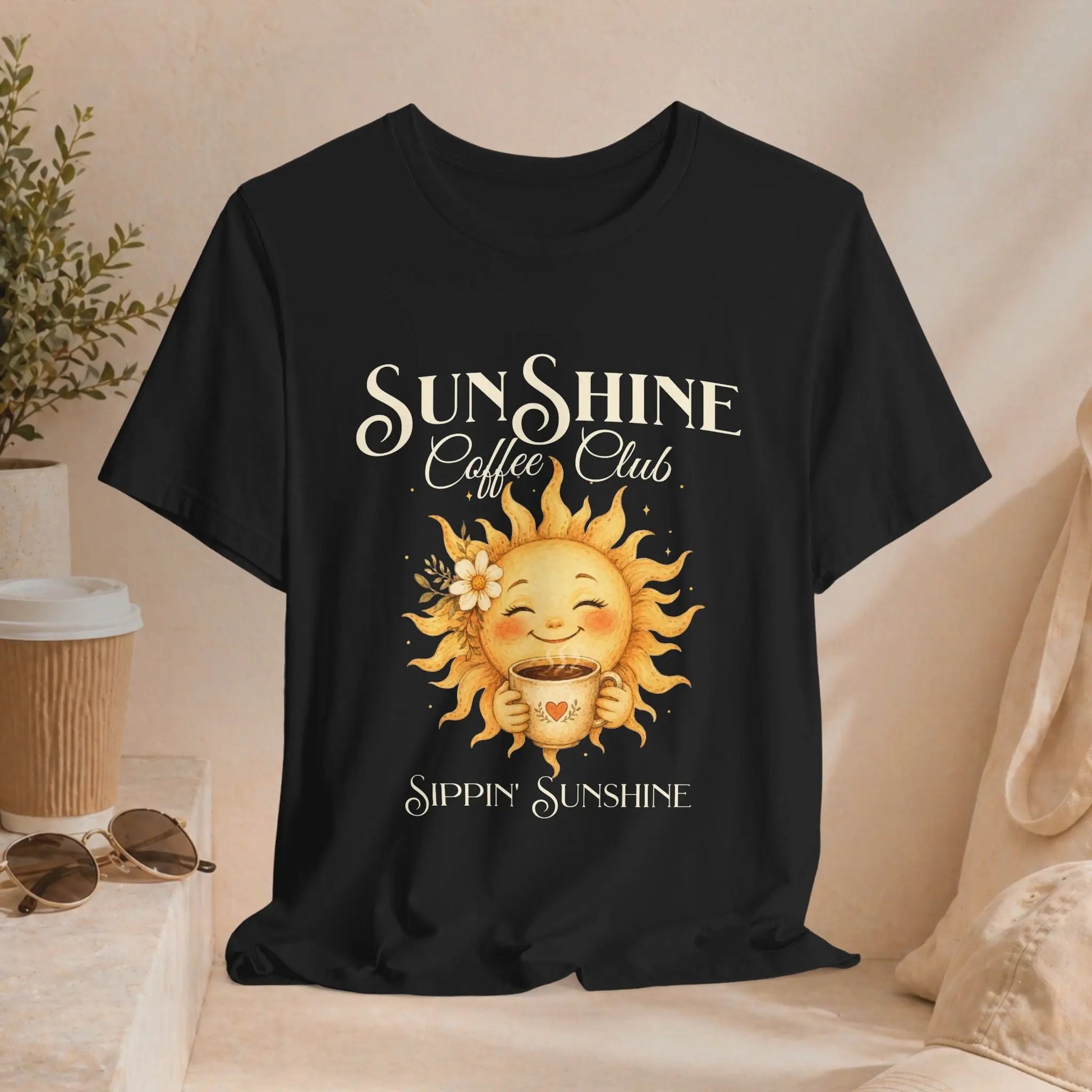 Sunshine Coffee Club Tee — "Sippin' Sunshine" Graphic T-Shirt Printify