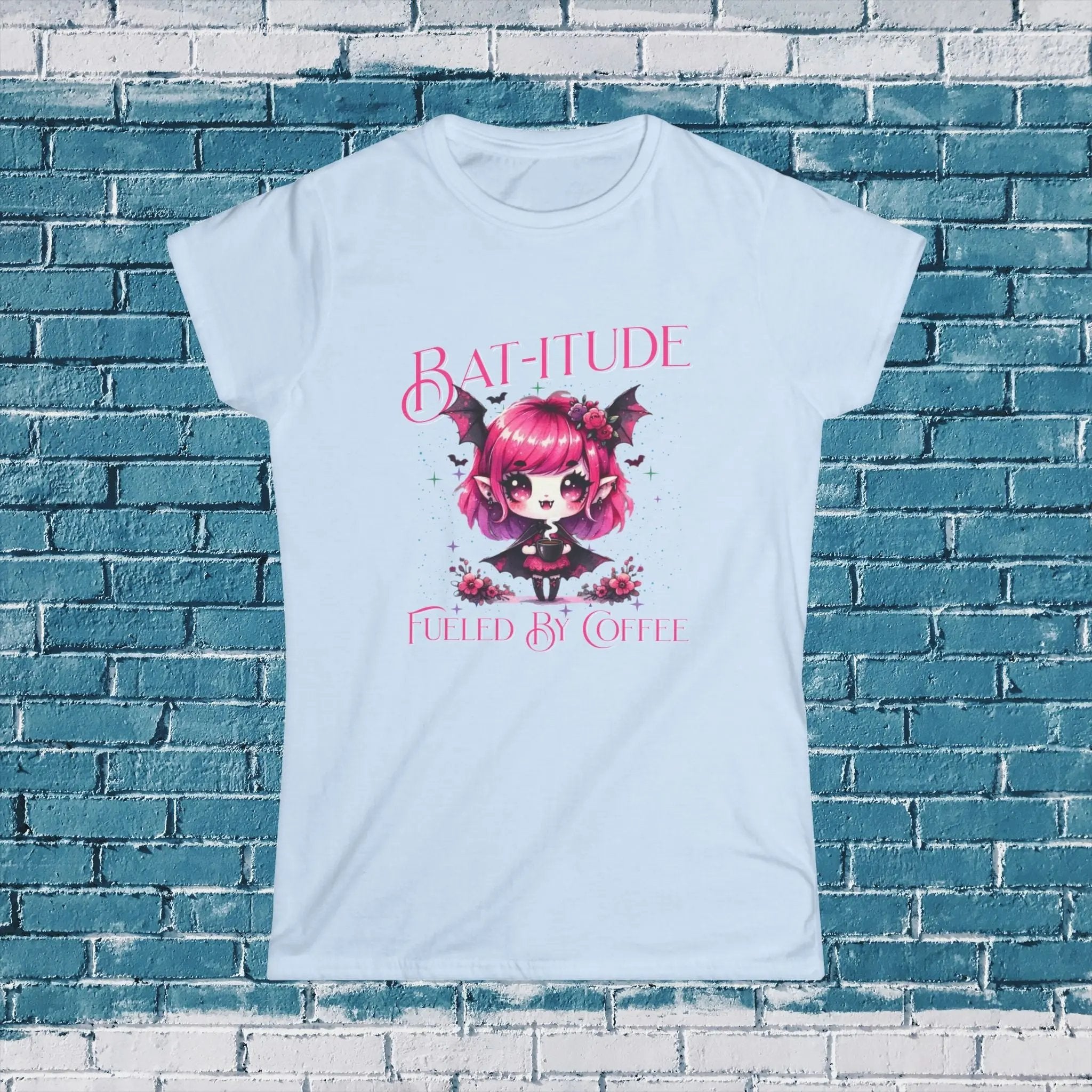 Batitude Tee, Cute Bat Tee, Women's Graphic Shirt, Alternative Fashion Top, Gifts for Goth Girls, Halloween Wear - Boldly Bitter Company