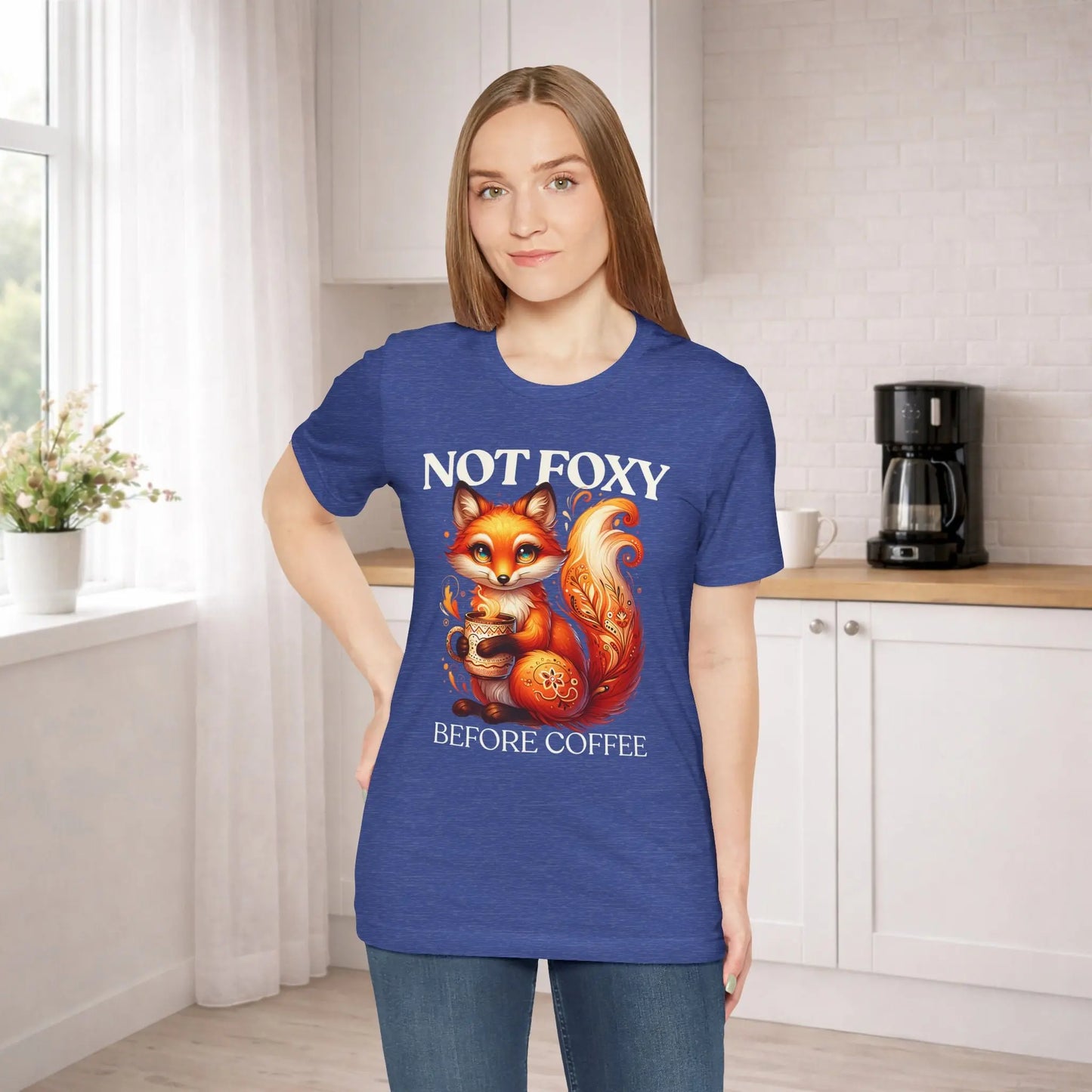 Not Foxy Before Coffee T-Shirt Printify