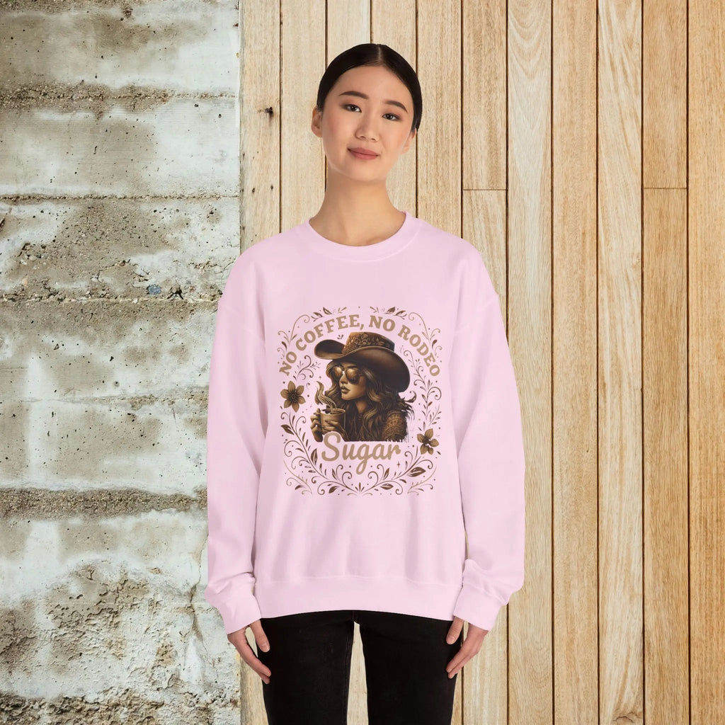 No Coffee No Rodeo Sweatshirt - cute western cowgirl coffee top Printify