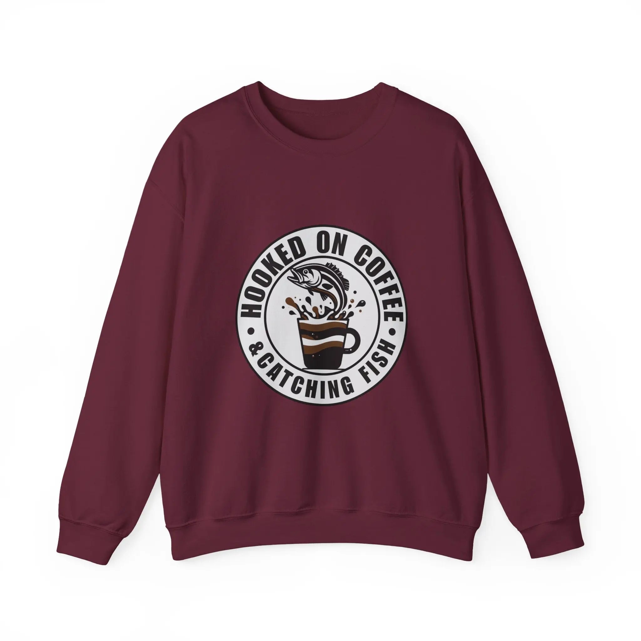 Hooked on Coffee and Catching Fish Sweatshirt Printify