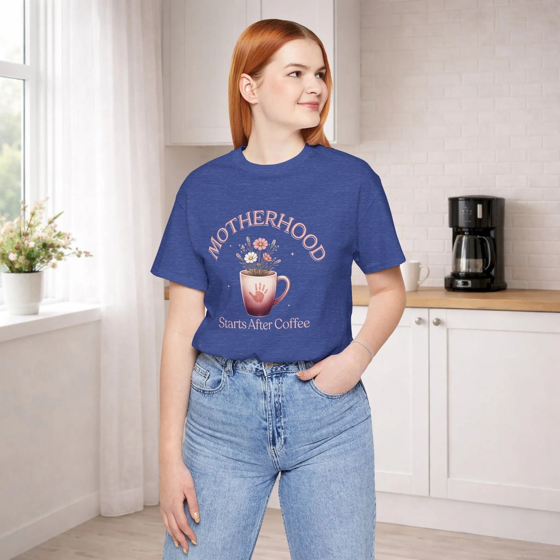 Motherhood Starts After Coffee Tee Printify