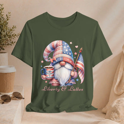 Liberty & Lattes Gnome Tee Printify