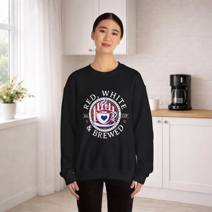 Red, White & Brewed Sweatshirt Printify