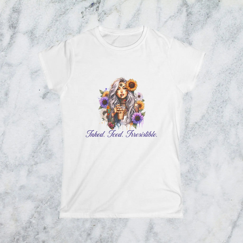 Irresistible Tshirt - Sunflower Tattoo Woman Coffee Tee Printify