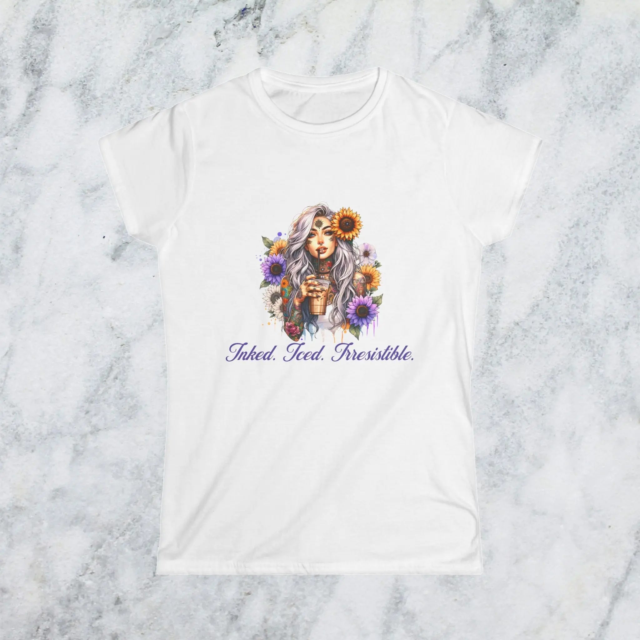 Irresistible Tshirt - Sunflower Tattoo Woman Coffee Tee Printify