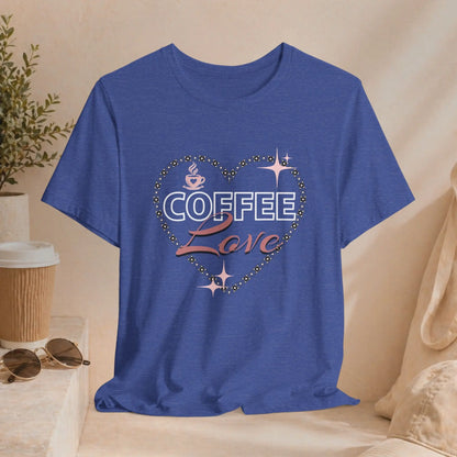 Coffee Love Tee — Retro Heart Graphic Coffee Shirt Printify