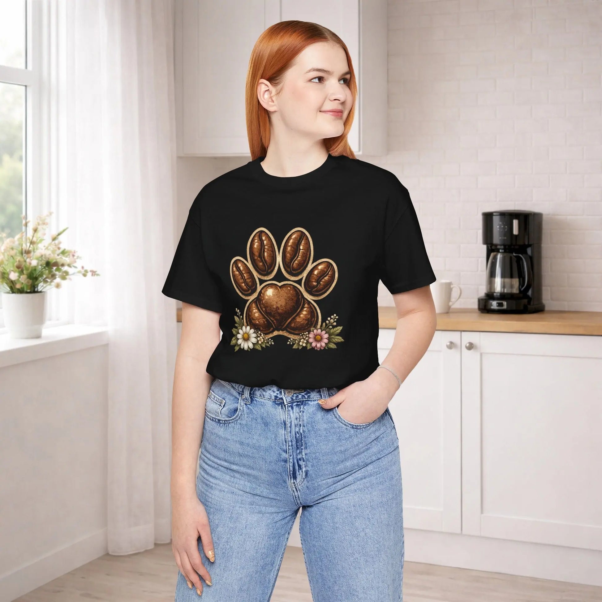 Coffee Paw T-Shirt Printify