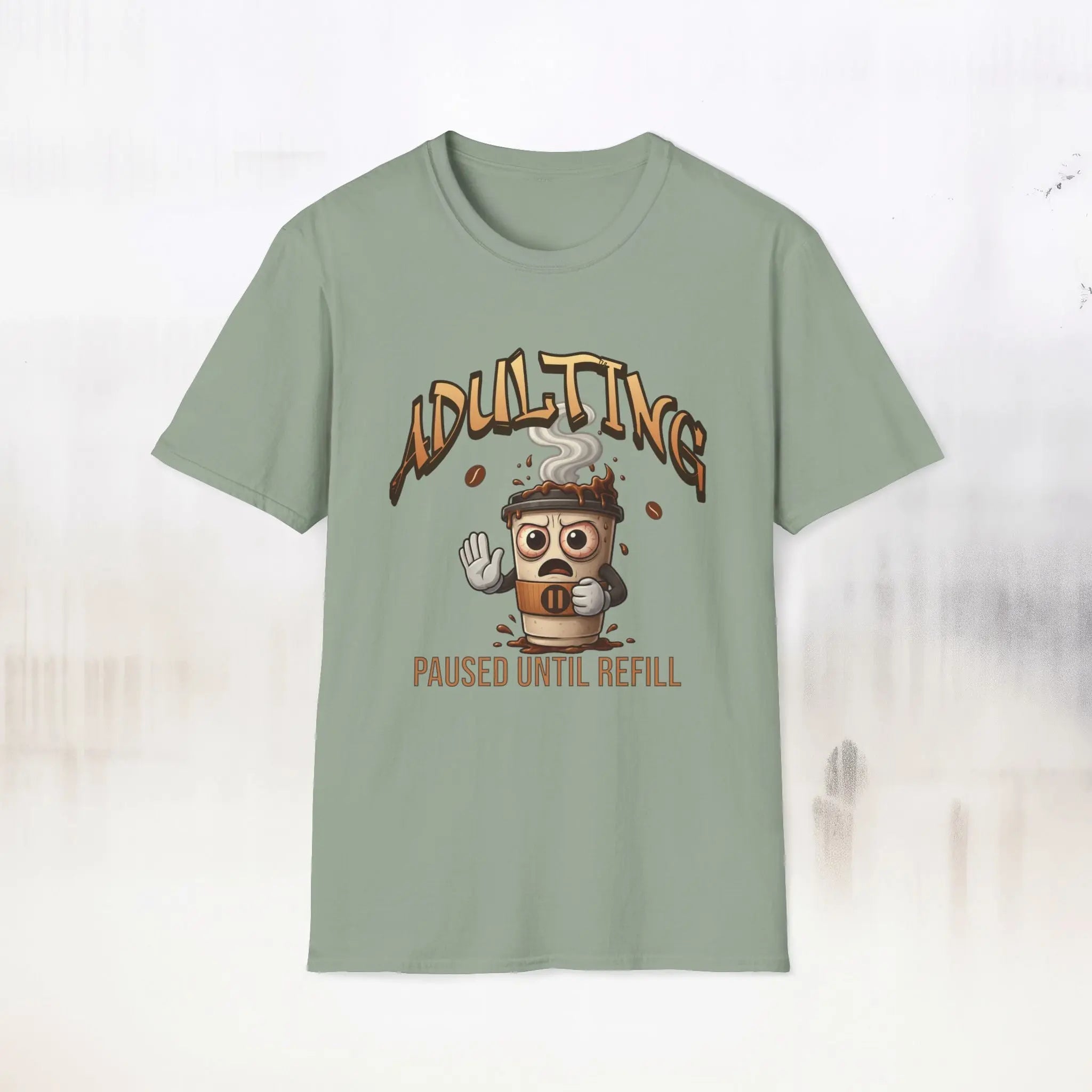 Adulting Coffee T-Shirt Printify