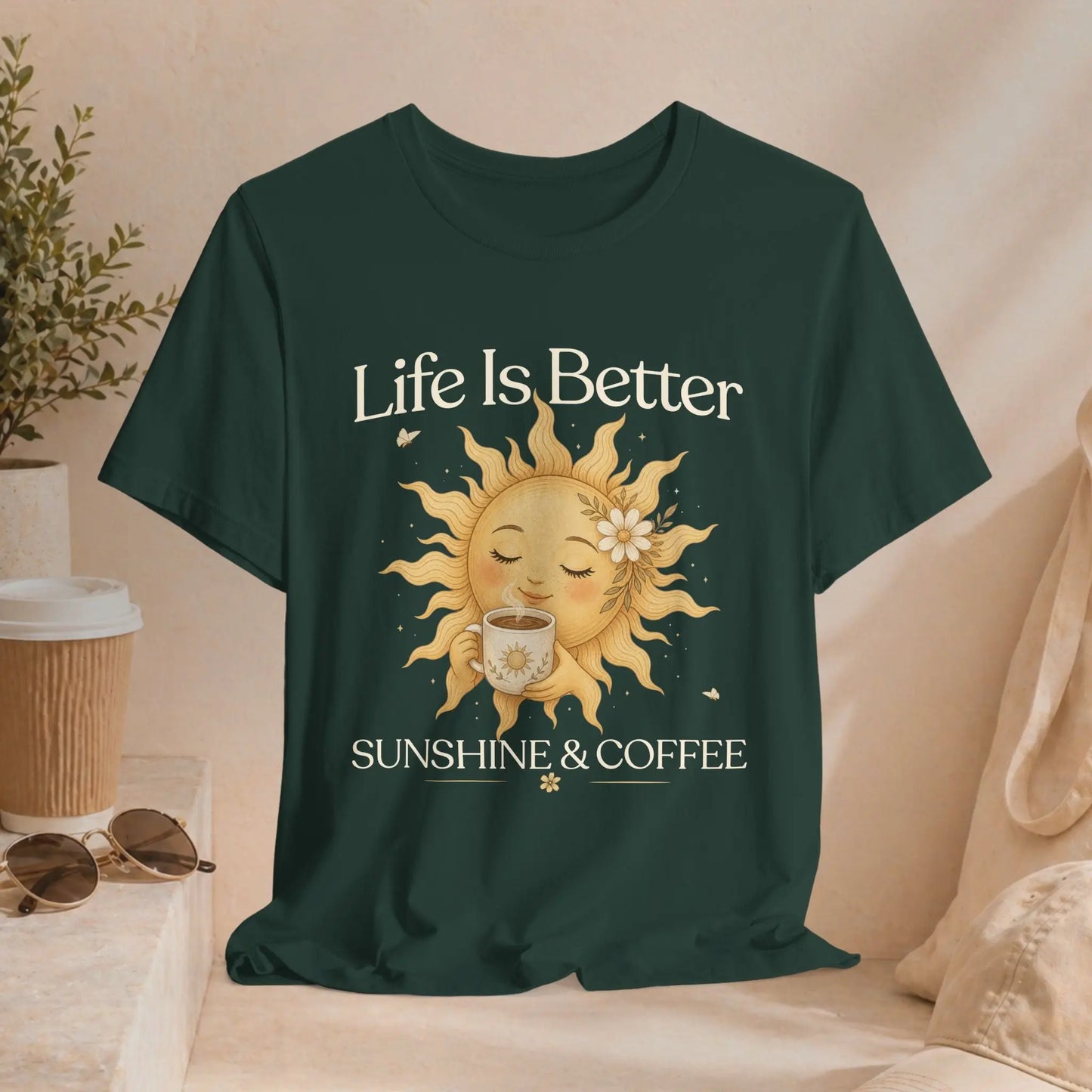Better With Coffee & Sunshine Tee Printify