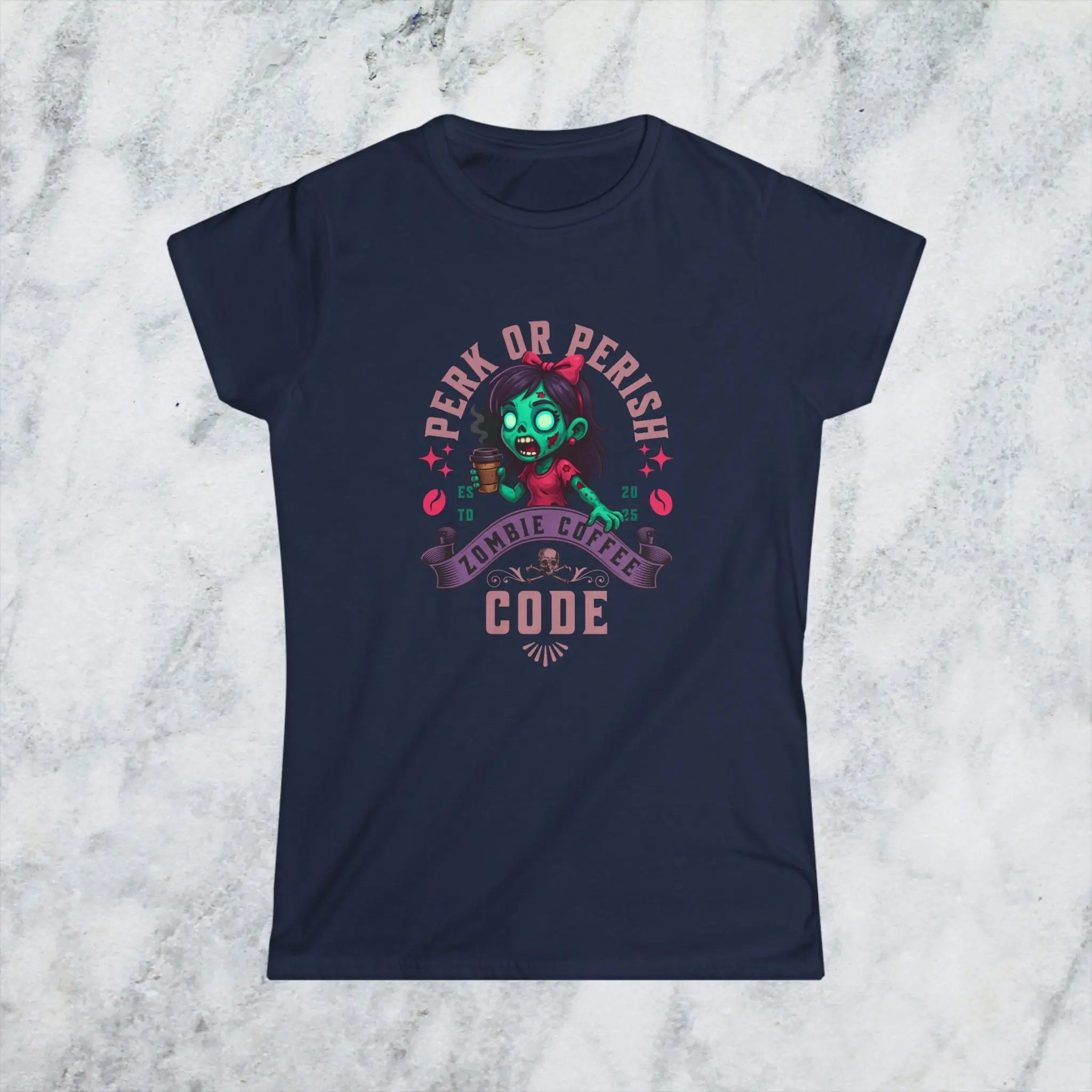 Perk or Perish T-Shirt – Zombie Coffee Code Printify