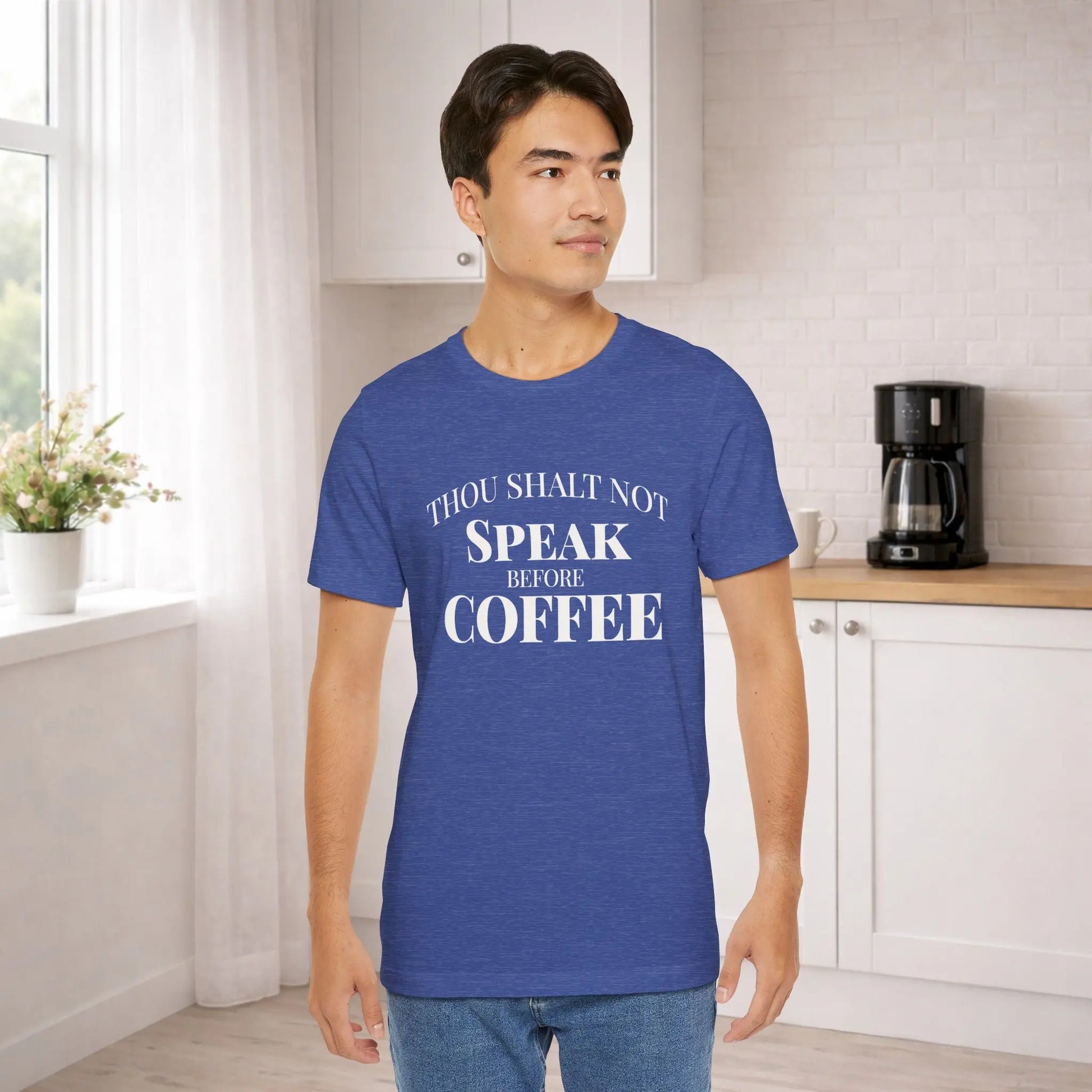 Thou Shalt Not Speak Coffee T-Shirt Printify