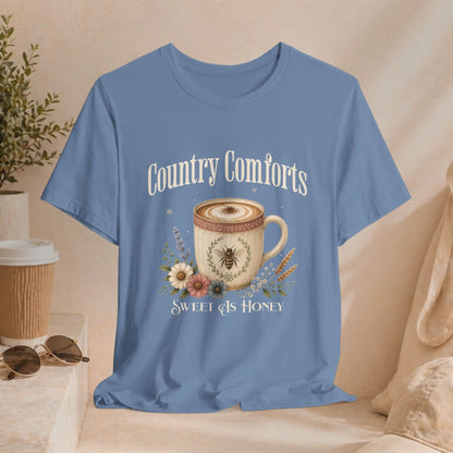 Country Comforts Tee — "Sweet as Honey" Coffee Graphic T-Shirt Printify