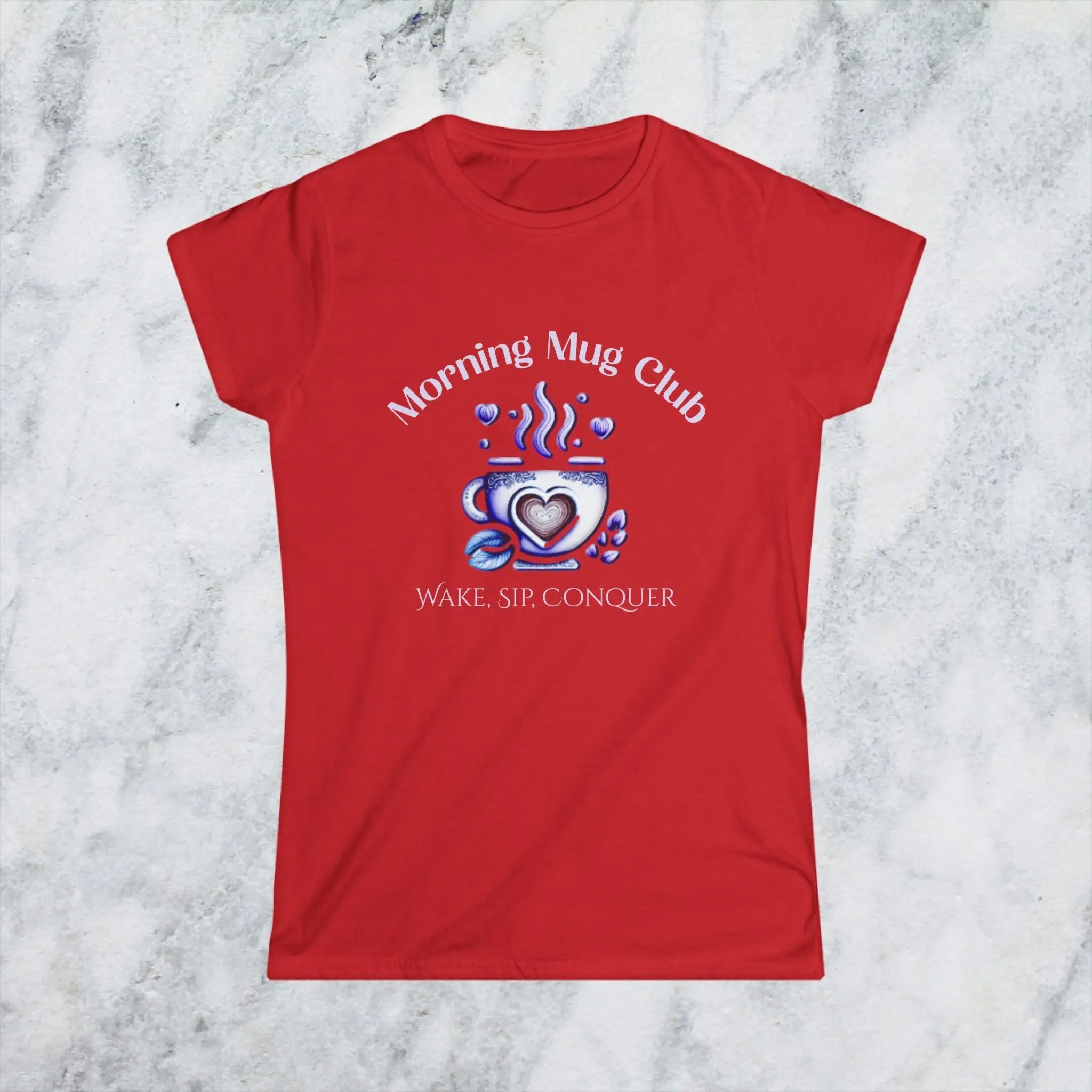 Wake, Sip, Conquer T-shirt - Morning Mug Club - Boho Style Coffee Tee Printify