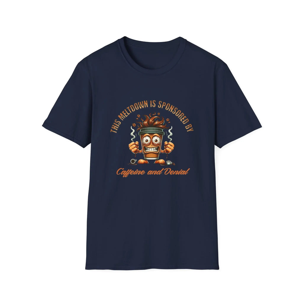 Caffeine and Denial T-Shirt - Boldly Bitter Company