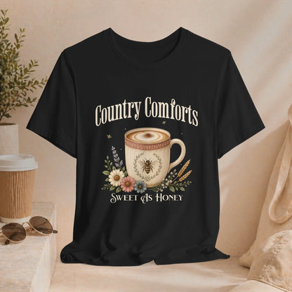 Country Comforts Tee — "Sweet as Honey" Coffee Graphic T-Shirt Printify