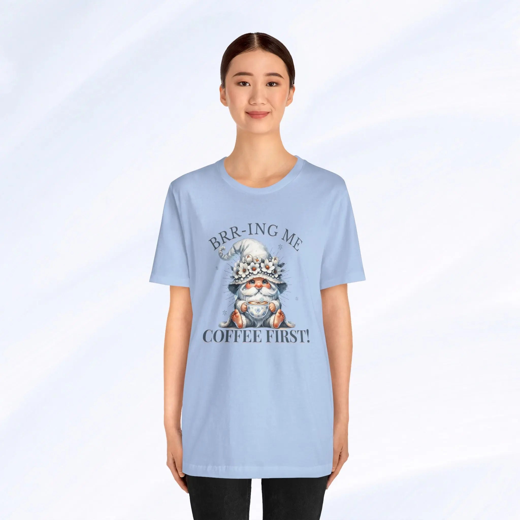 Brrr-ing Me Coffee First Gnome Tee Printify