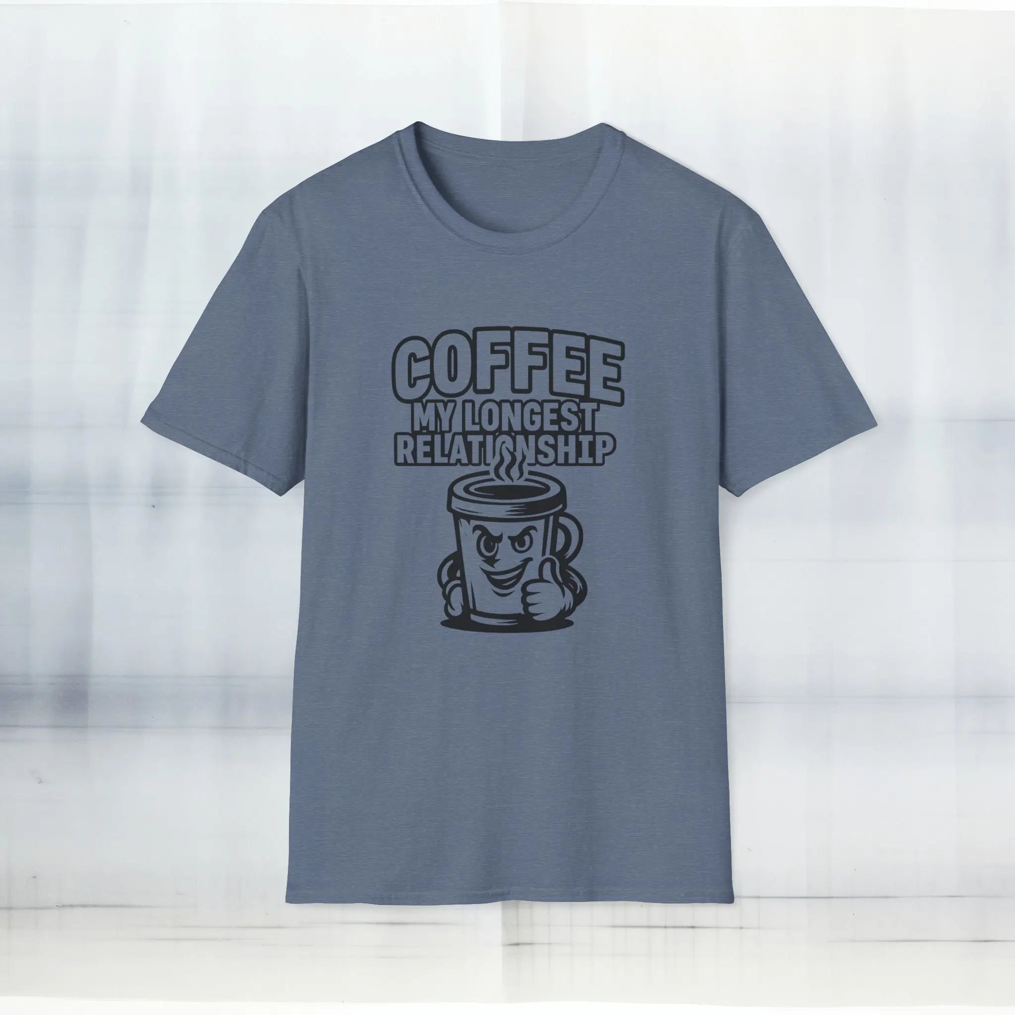 Relationship T-Shirt - Coffee is my longest relationship funny coffee cup tee - Boldly Bitter Company